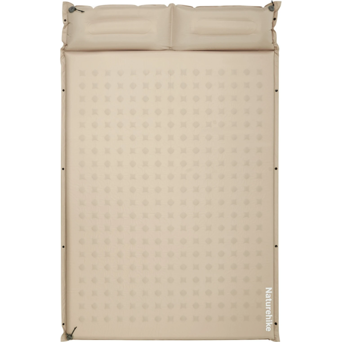 Коврик NATUREHIKE CNK2550WS025 D SERIES 3см с подушкой R3.1 Double самонадувной туристический бежевый 6977465868770